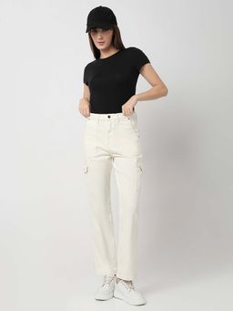 Spykar - White Solid Regular Fit Jeans
