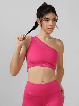 Fitkin - Women's Pink Solid Activewear Sports Bra