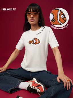 The Souled Store - Official Disney Keep Swimming Women Relaxed Fit T-Shirt