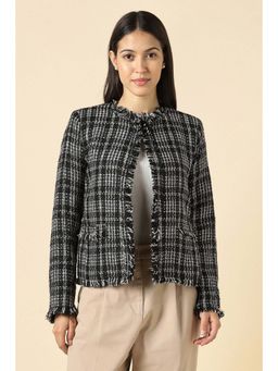 Allen Solly - Women Black Textured Casual Jacket
