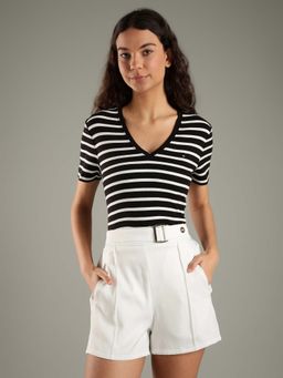 Tommy Hilfiger - Striped Regular Fit Cotton Black T-Shirt