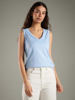 Tommy Hilfiger - Solid Regular Fit Cotton Blue Tank