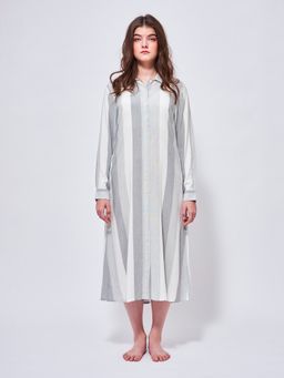 July Nightwear - Women Rayon Grey Calf Length Nighty-JE01B