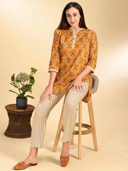July Nightwear - Women Cotton Mustard Long Top - Pyjama-JE53A