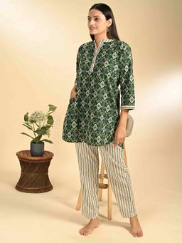 July Nightwear - Women Cotton Green Long Top - Pyjama-JE53B