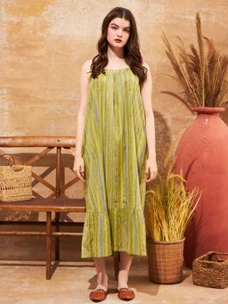 July Nightwear - Women Cotton Green Calf Length Nighty-JE60
