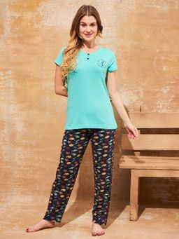 July Nightwear - Women Modal Sage T-Shirt - Pyjama-PC1061