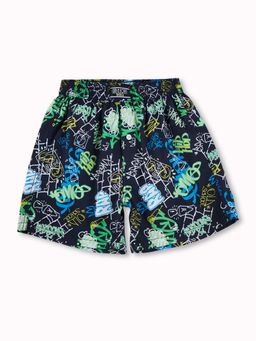 Gini & Jony - Navy Blue Printed Shorts