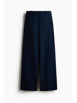 H&M - Women Navy Blue Straight Tailored Trousers