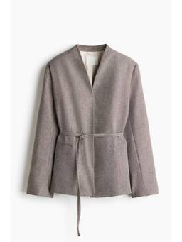 H&M - Women Grey Oversized Belted Blazer