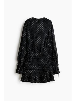 H&M - Women Black Pleated Chiffon Dress