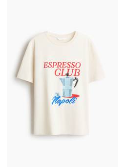 H&M - Women Off White Cotton T-Shirt