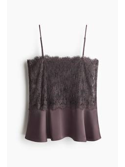H&M - Women Purple Lace Strappy Top