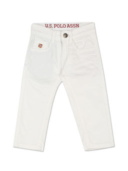 U.S. POLO ASSN. - Boys White Mid Rise Solid Jeans