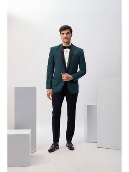 Abees - Teal Green Milan Blazer Shirt with Trouser and Bow