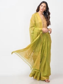 Fabindia - Cotton Mangalgiri Broad Border Sari