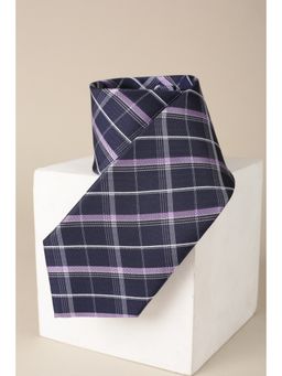 Van Heusen - Men Navy Blue Checks Casual Tie