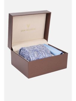 Van Heusen - Men Light Blue Party Tie and Pocket Square