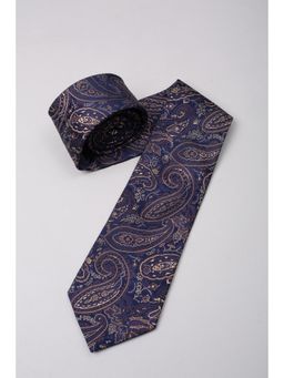 Van Heusen - Men Navy Blue Embroidered Casual Tie