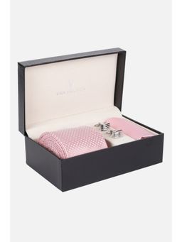 Van Heusen - Men Pink Party Tie Pocket Square and Cufflinks