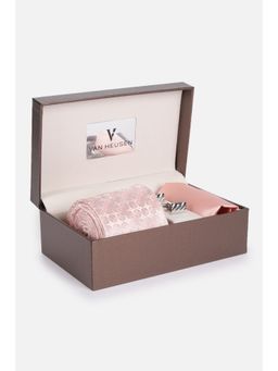 Van Heusen - Men Pink Party Tie Pocket Square and Cufflinks
