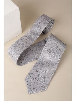 Van Heusen - Men Grey Embroidered Casual Tie