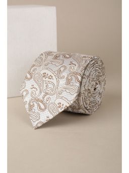 Van Heusen - Men Beige Embroidered Casual Tie