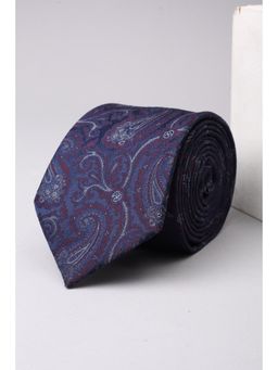 Van Heusen - Men Navy Blue Embroidered Casual Tie
