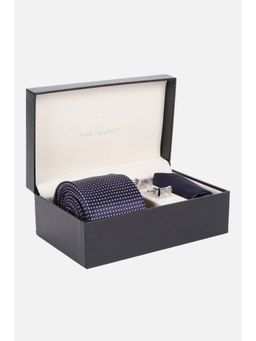 Van Heusen - Men Blue Party Tie Pocket Square and Cufflinks