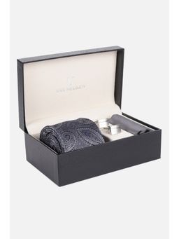 Van Heusen - Men Grey Party Tie Pocket Square and Cufflinks
