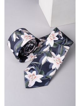 Van Heusen - Men Navy Blue Printed Formal Tie