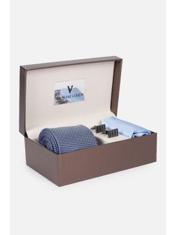 Van Heusen - Men Blue Party Tie Pocket Square and Cufflinks