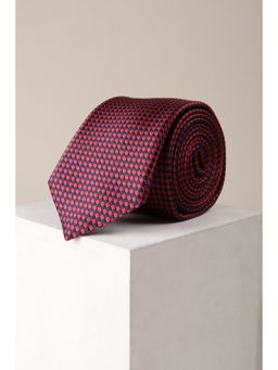 Allen Solly - Men Maroon Embroidered Formal Tie