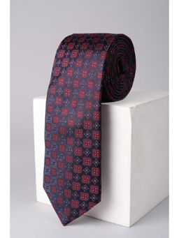 Allen Solly - Men Navy Blue Embroidered Formal Tie