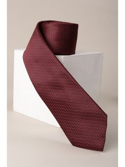 Allen Solly - Men Maroon Embroidered Formal Tie