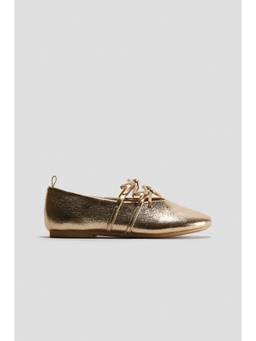H&M - Girls Gold Bow-Detail Mary Janes