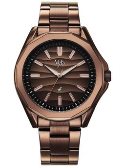 Fastrack - Vyb Drift Quartz Brown Dial Analog Watch For Men - FV30038QM01W (M)