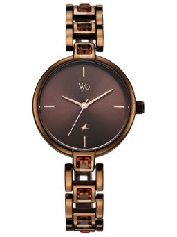 Fastrack - Vyb Manifester Quartz Brown Dial Analog Watch For Women - FV60104QM01W (M)