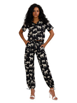 Mala Singh - Womens Pure Cotton Printed Black Co-Ord Set