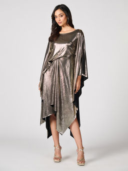 S&N by Shantnu Nikhil - Womens Crepe Sequined Silver Dress