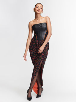 S&N by Shantnu Nikhil - Womens Jersey Typography Black Dress