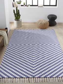 Eyda - Navy Blue Color Cotton Rug