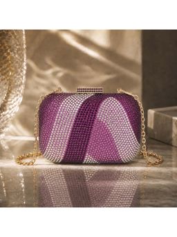 BE CHIC - Mini Crystal Ripple Clutch Purple
