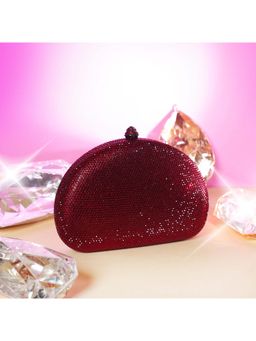BE CHIC - Crystal Clutch Red Semicircle