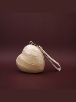 BE CHIC - Women White Molten Heart Mini Acrylic Clutch