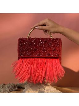 BE CHIC - Fiery Red Box Clutch Bag