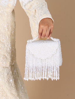 Adora By Ankita - Amani Flapper Cream Clutch