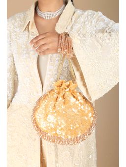 Adora By Ankita - Amber Sequin Flapper Gold Potlis