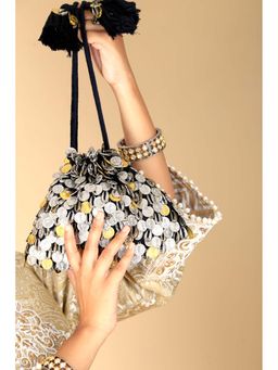 Adora By Ankita - Black Gypsy Coin Flapper Potlis