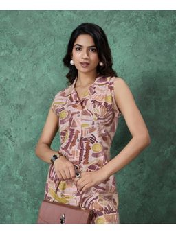 MOJILAA - Multi-Color Viscose Geometric Embellished Straight Kurta with Palazzo (Set of 2)